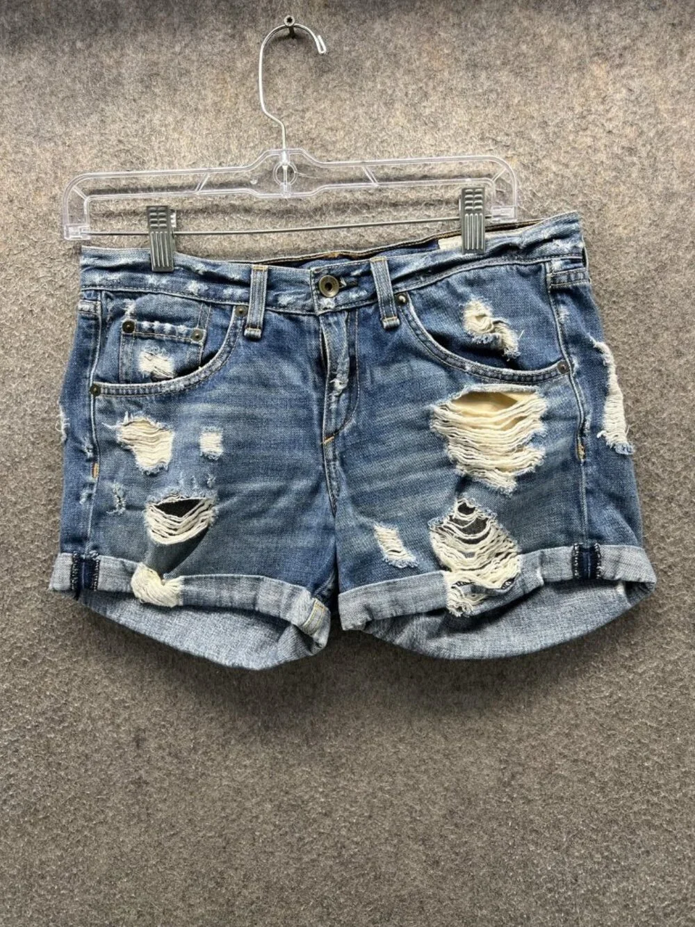 Rag & Bone Jeans Shorts Womens 25 Denim Distressed Cutoff Cuffed 3 Inseam Casual